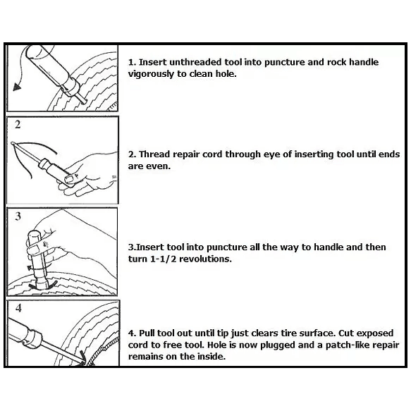 Motorcycle Tubeless Tire Repair Kit with Tools (No Pump) - Moto Pockets