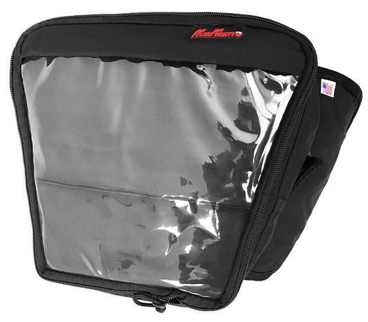 Moto Pockets magnetic motorcycle tank bag with Pistol Pocket logo