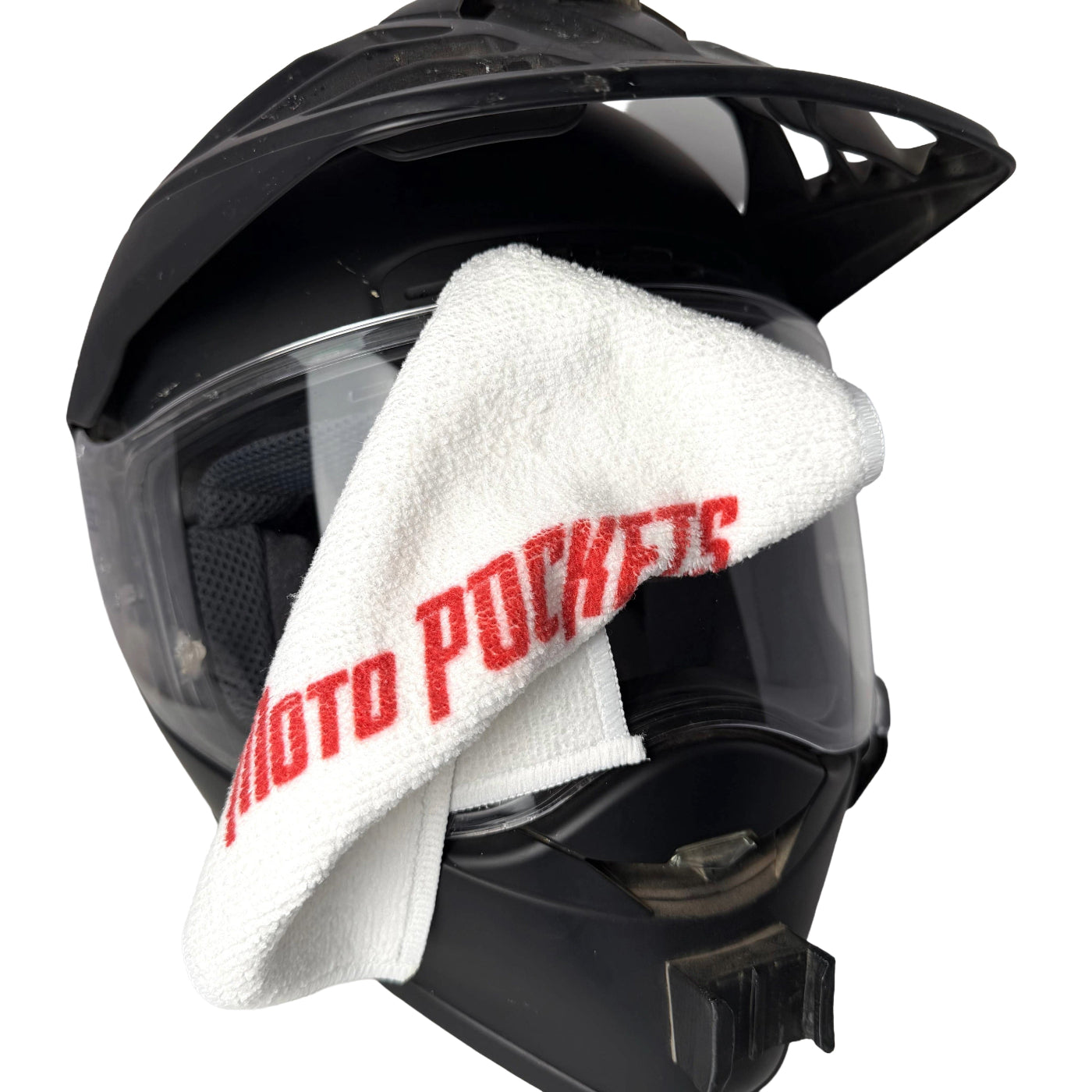 Moto Pockets Microfiber Towel cleaning helmet shield
