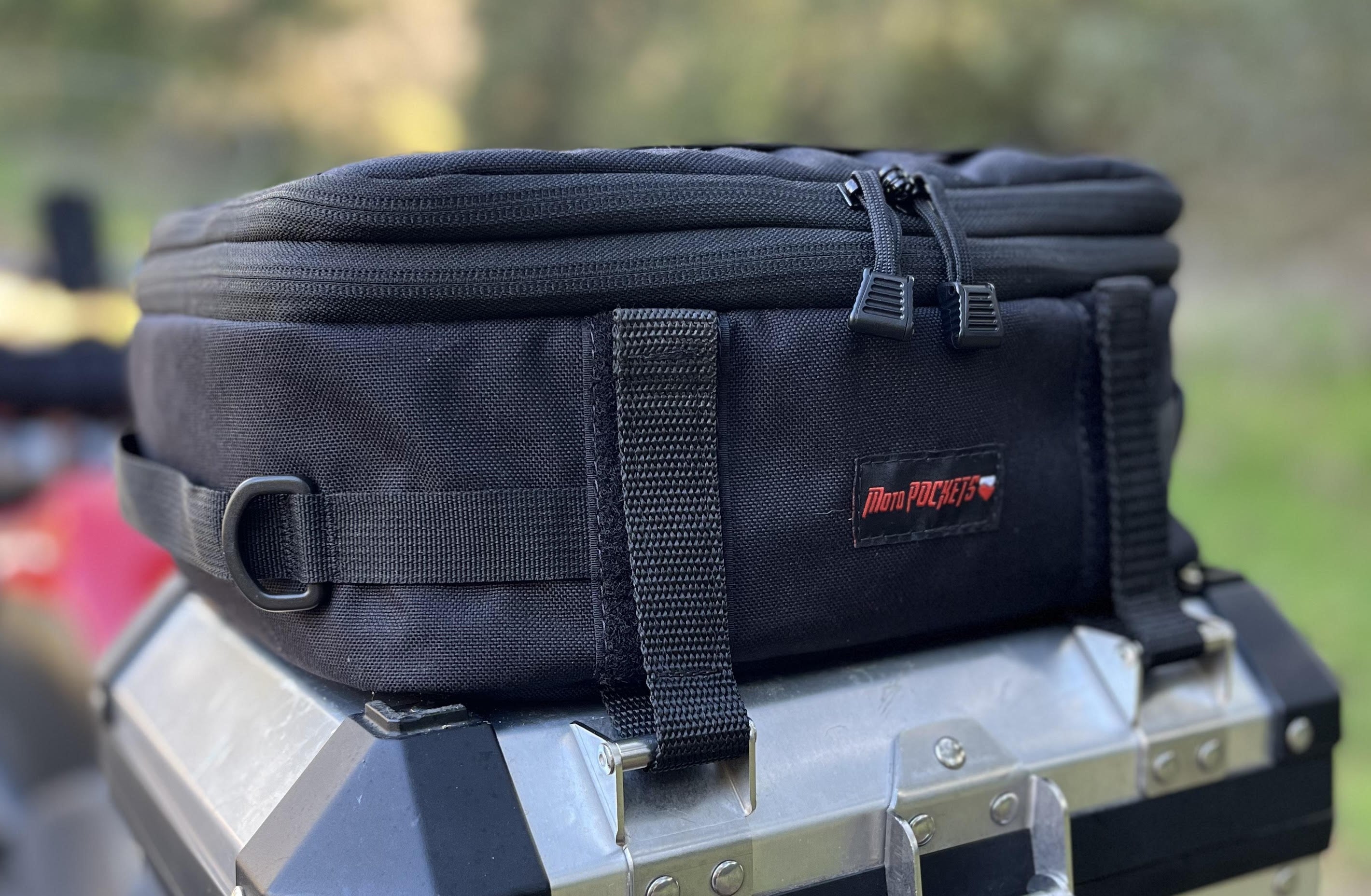 Moto Pockets Top Box Topper Bag on a  BMW 1200 GSA.