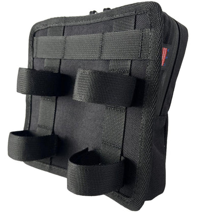 Moto Pockets Mini T-Bar bag showing adjustable mounting straps